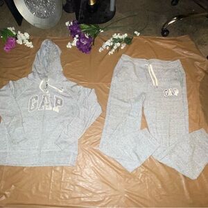 GAP Heather Gray Hoodie and Joggers sweatpants set